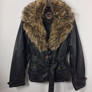 Big Chill Vintage Faux Leather Fur brown size XL